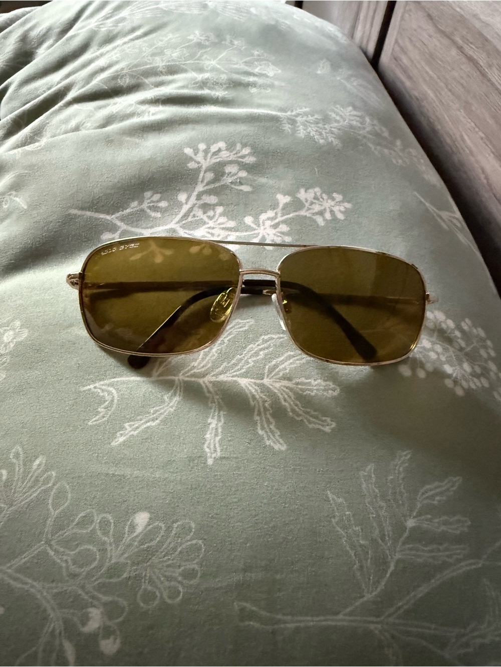 Men's Gold Metal Sunglasses with Brown Lenses